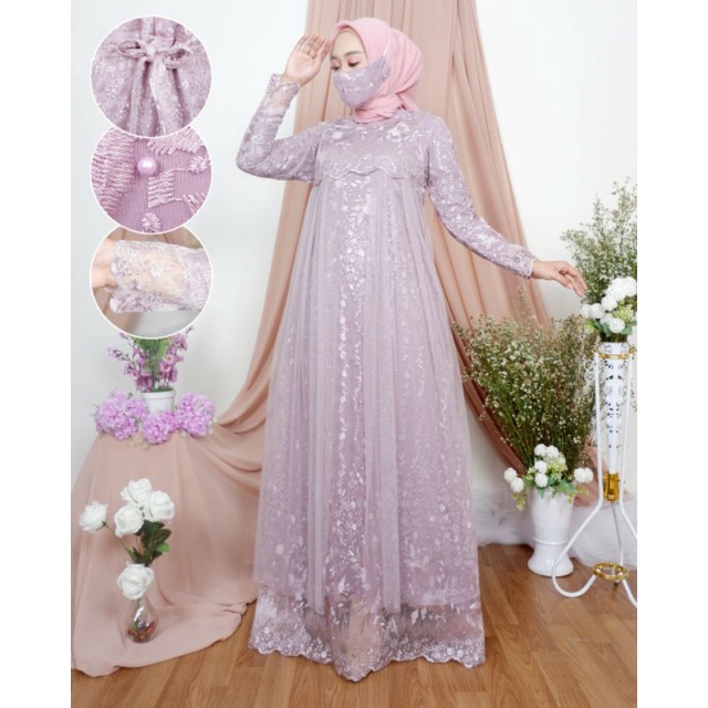 Gamis jannah //gamis pesta//gamis brokat//dress murah//kebaya terbaru//kebaya seragaman