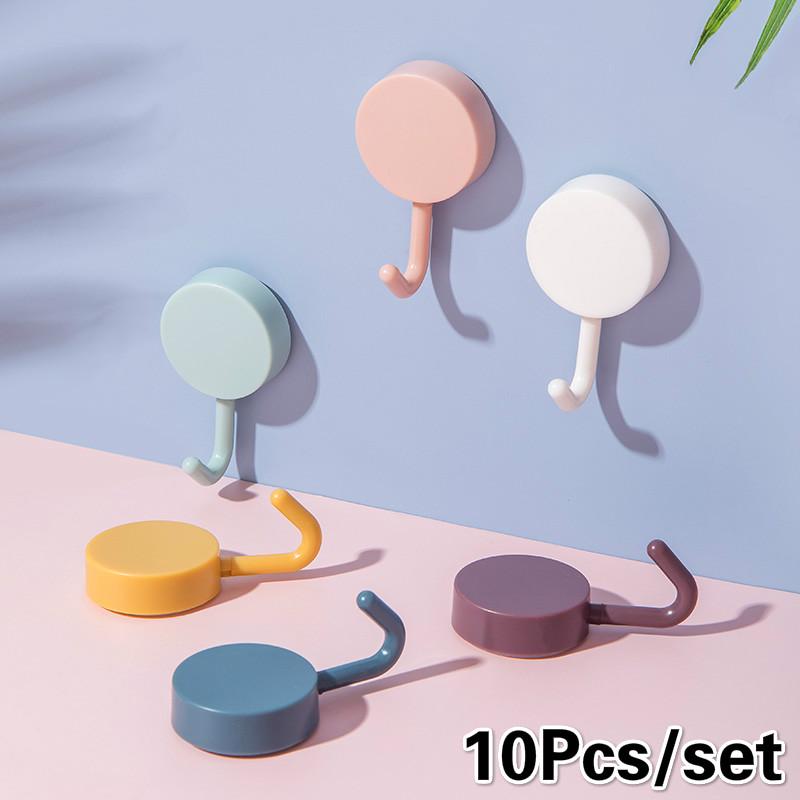 10Pcs/set Ready Stock  Hook / kitchen Strong  Adhesive Hooks / Non-trace Nail Hooks