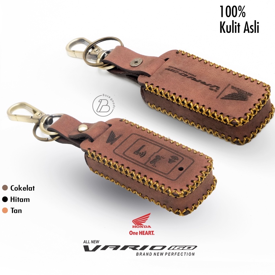 Gantungan Kunci Sarung Remote Case Cover Kunci Smart key Honda Vario 160 Kulit Asli