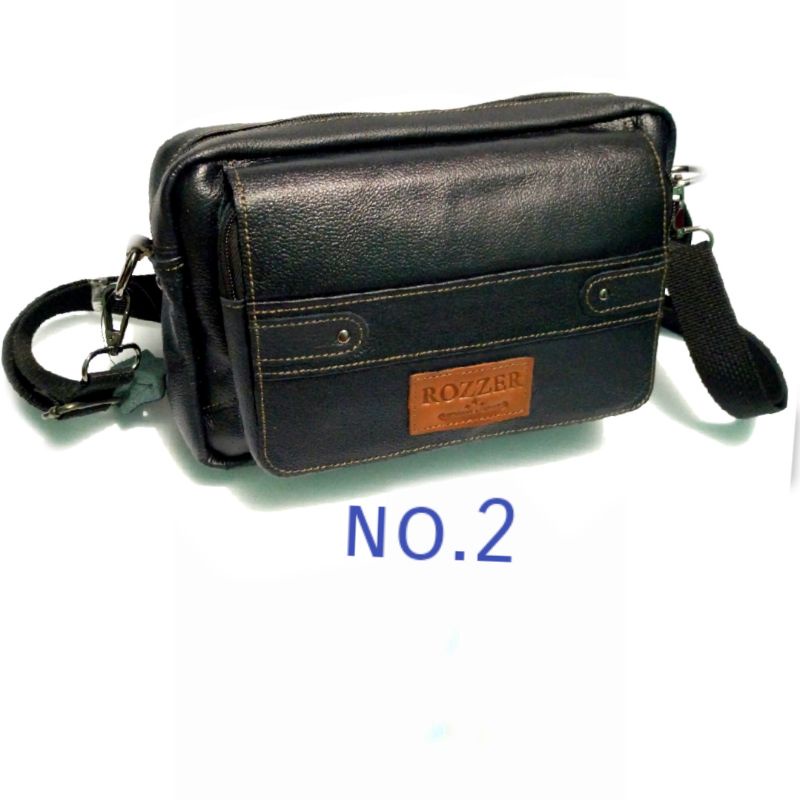 tas pinggang kulit asli plus selempang rozzer