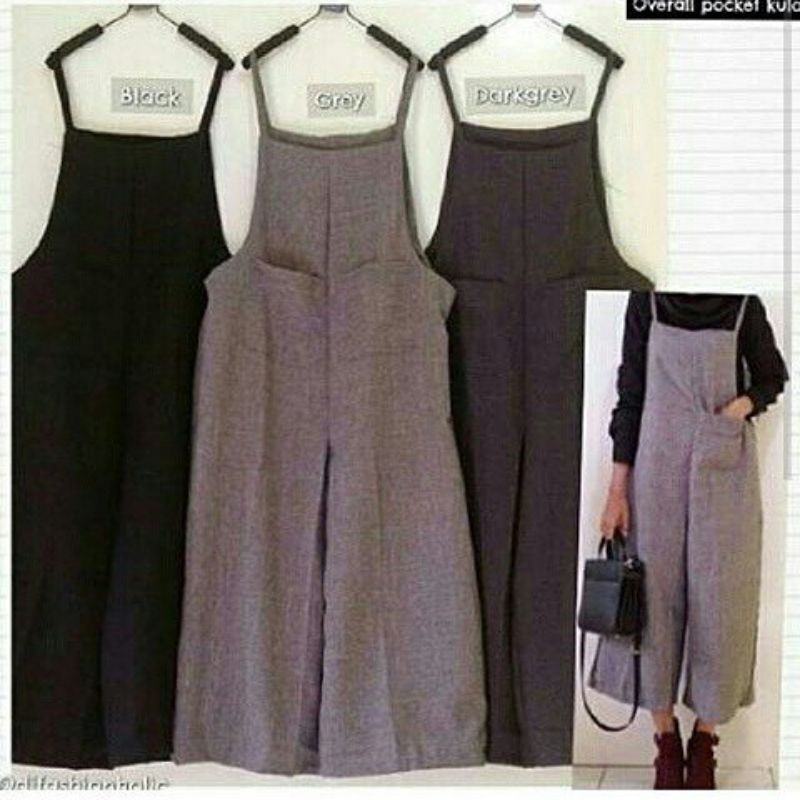 Pocket overall atasan wanita fashion remaja