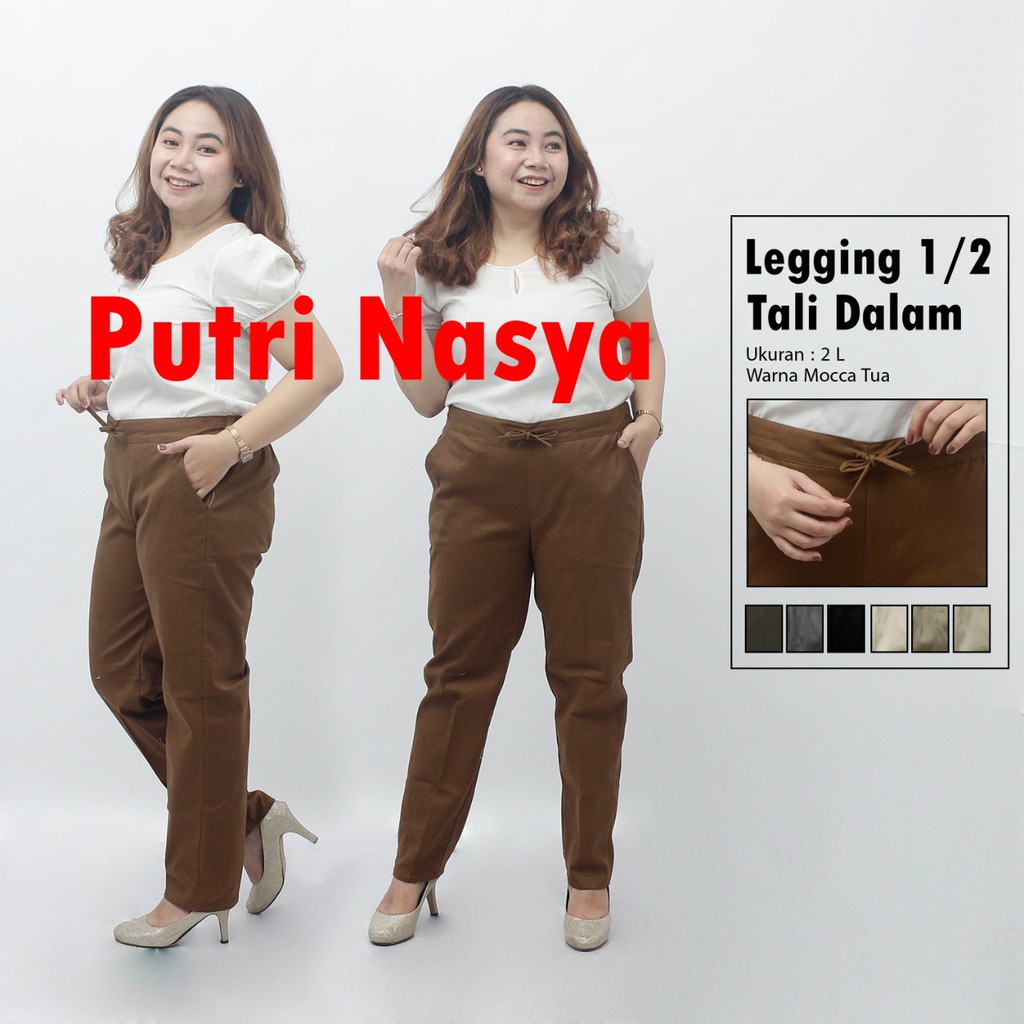 Celana jumbo kantor legging 1/2 karet dalam / celana bigsize / celana formal / celana wanita jumbo