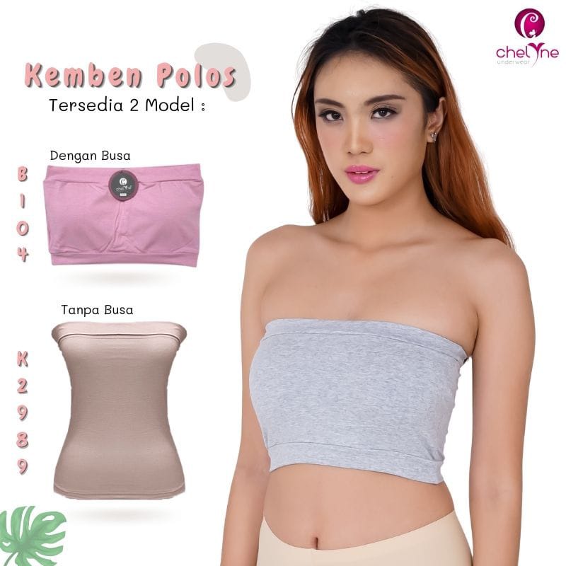 Chelyne Kemben Wanita Busa B104 / Tanpa Busa K2989 - Daleman Atasan Bahan Kaos Spandex