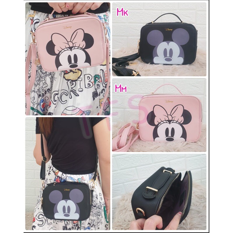 TAS SELEMPANG 2IN1 SLING BAG / TENTENG ANAK - DEWASA DIsNEY MICKEY MINNIE MOUSE