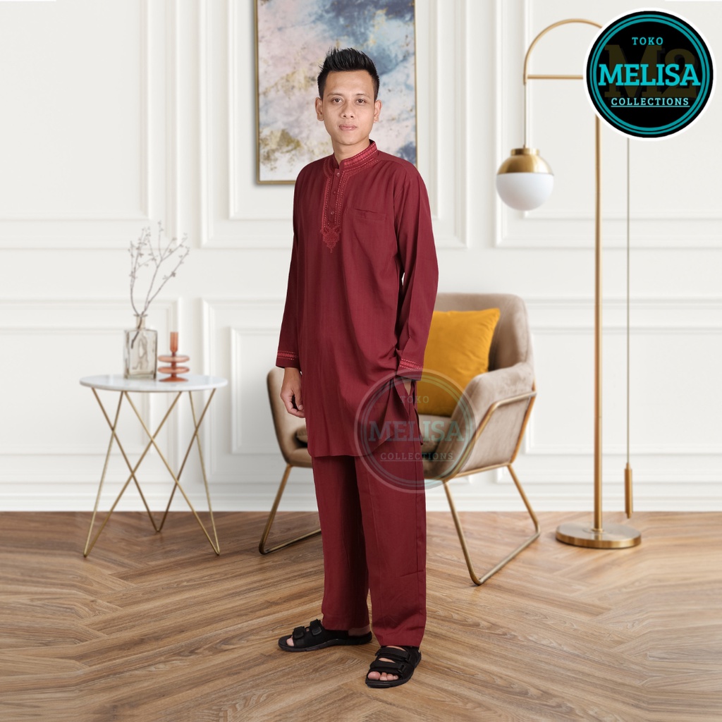 baju koko setelan pakistan dewasa bahan poli katun Setelan Kurta Pakistan Koko Muslim Lengan Panjang Dewasa Remaja Pria Laki Laki Ukuran M L XL