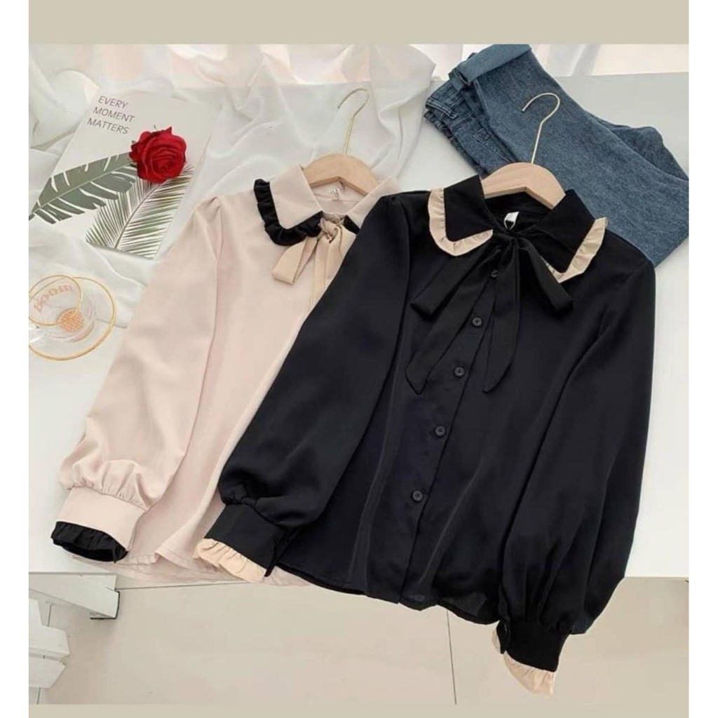 1KG MUAT 5PCS | RIESA BLOUSE SHIRT TOP RUFFLE TALI HITS SELEBGRAM FASHION OOTD GROSIR MURAH WANITA