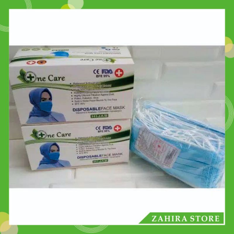 MASKER HIJAB NE CARE MASKER 3PLY DISPOSABLE FACE MASK