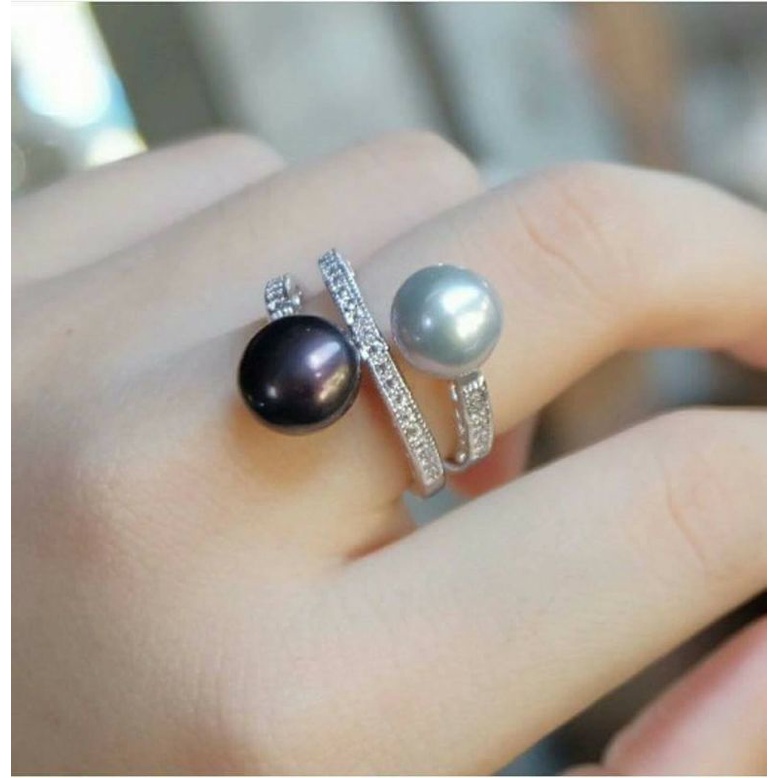 Cincin Cewek mutiara lapis emas mutiara asli bersertifikat