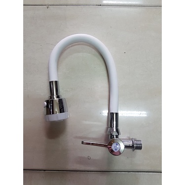 Kran Dapur / Sink Cuci Piring Tembok Model Flexible Warna Putih