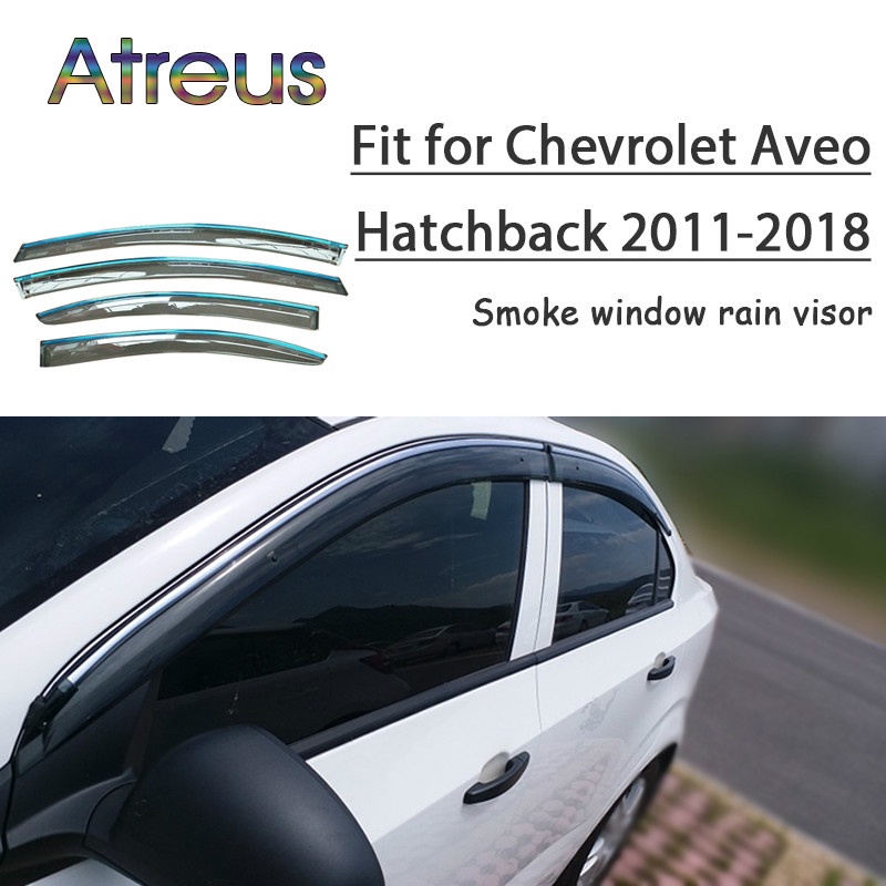 1 Set Visor Jendela Mobil Bahan ABS Untuk Chevrolet Aveo 2011-2018