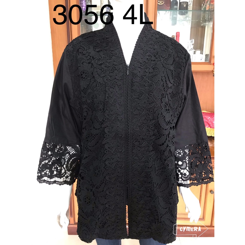 kebaya encim brukat depan jumbo //kebaya alexuez premium brukat jumbo merah/hitam 0987