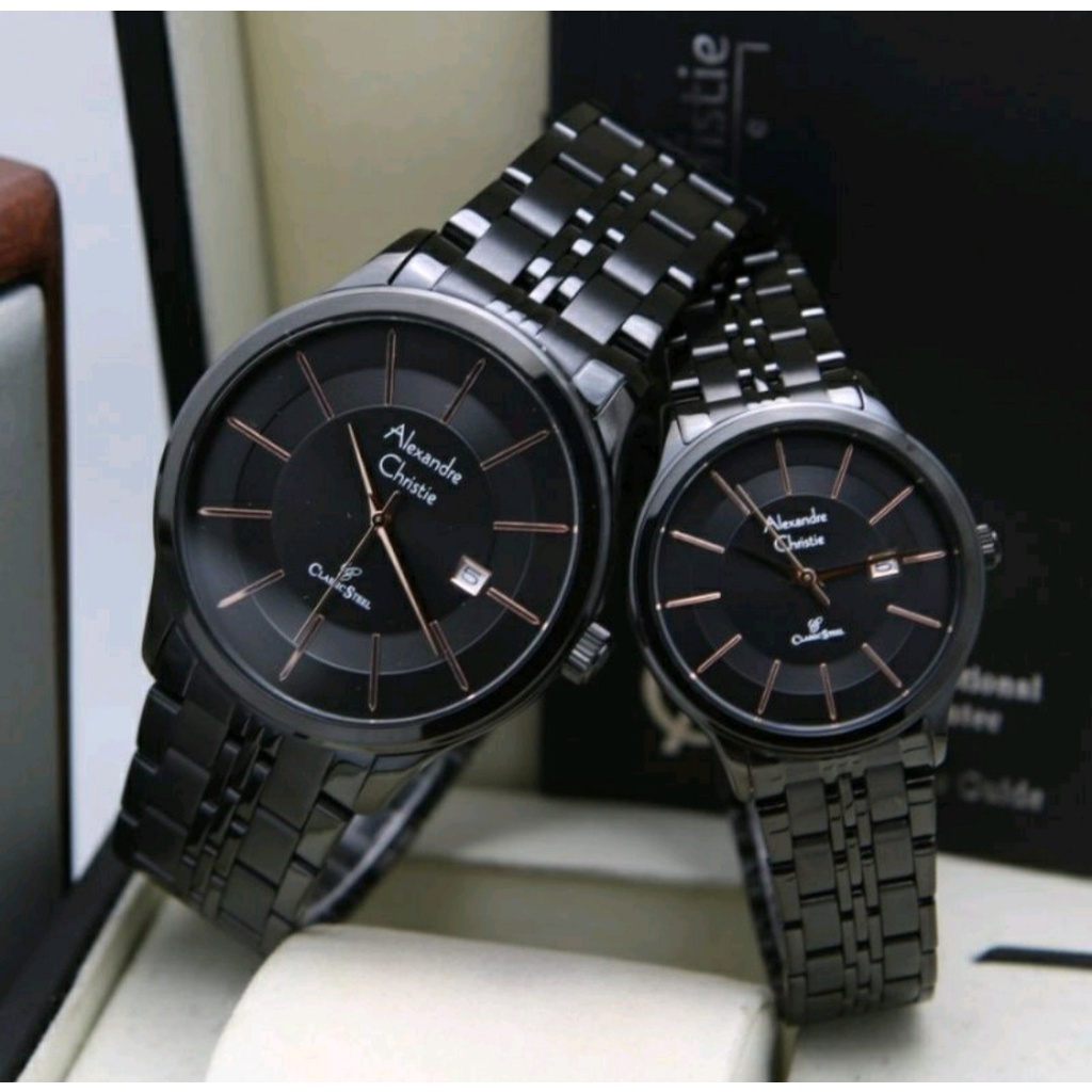 Alexandre Christie Ac 8348 / ac8348 Jam Tangan Original Garnasi Resmi 1 Tahun-Black In.Rose