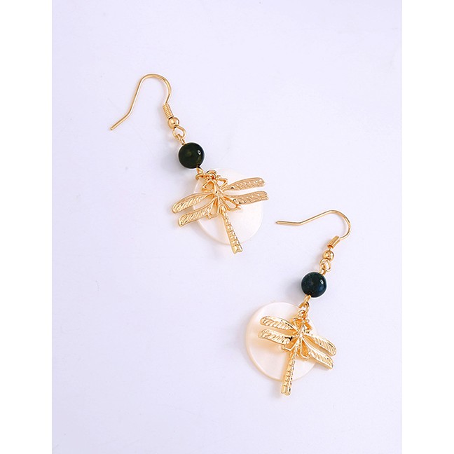 LRC Anting Gantung Fashion Gold Shellfish Earrings F94117