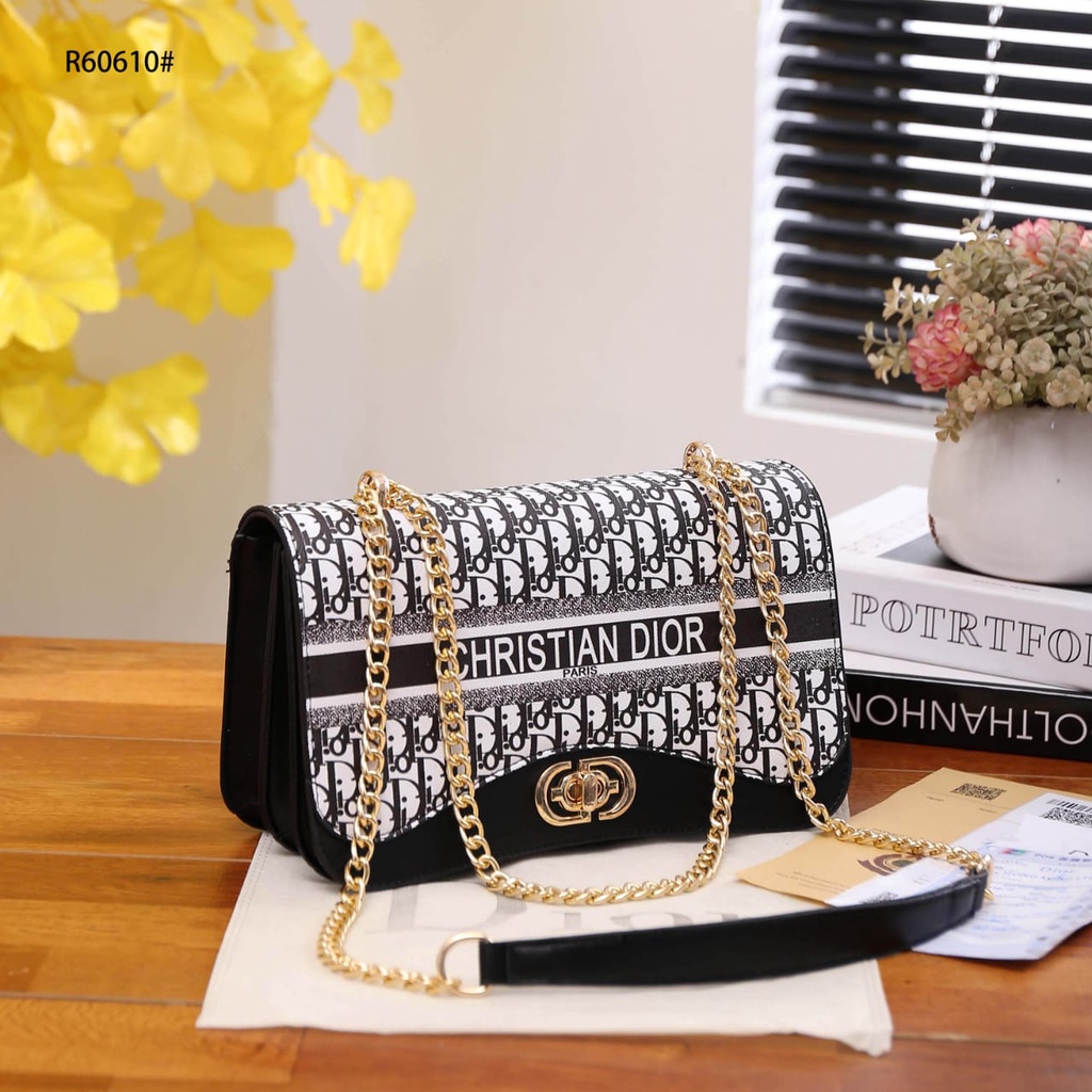 TC Embroidery Gold Hardware Shoulder Bag R60610