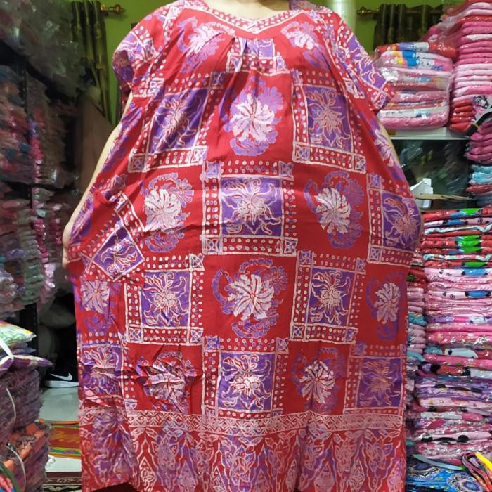 Daster batik BL super jumbo LD 160cm - Merah, super JUMBO
