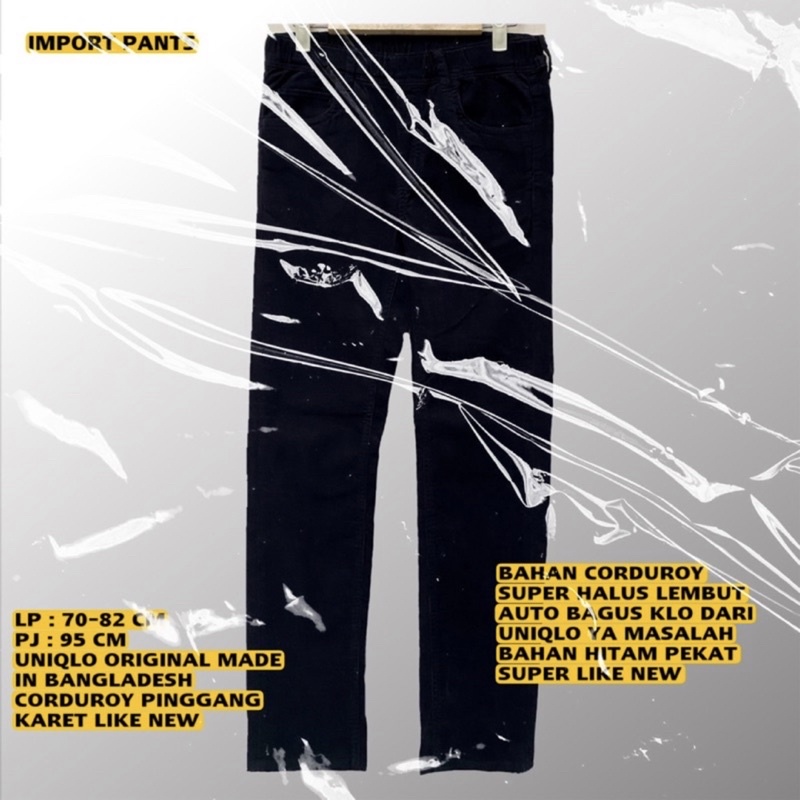 UNIQLO ORIGINAL/UNIQLO CORDUROY/HW CORDUROY/BRANDED CORDUROY/BLACK CORDUROY/KOREAN CORDUROY/BLACK PA