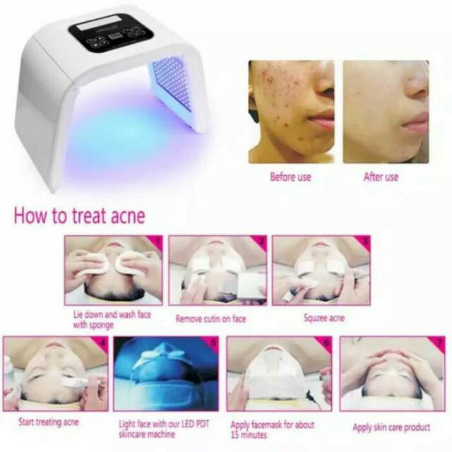 Masker Led Pdt Light 7 Cholor / Masker Facial Led Omega Pdt Lihgt Led