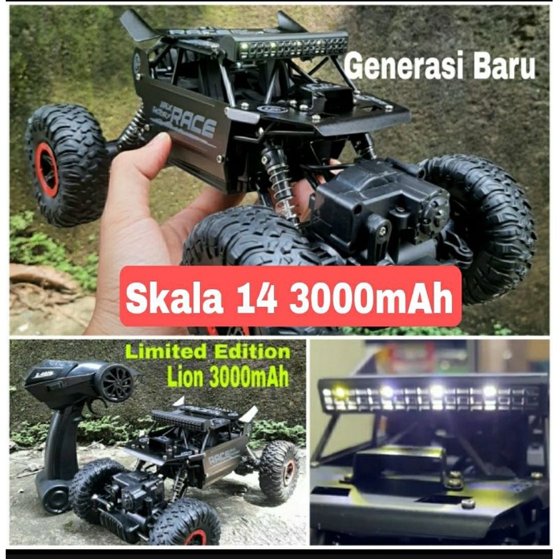 MOBIL REMOTE CONTROL RC BATERE DURASI LAMA 1 JAM OFFROAD METAL ALLOY 4WD ROCK CLIMBER  2.4Ghz MAINAN REMOTE KONTROL