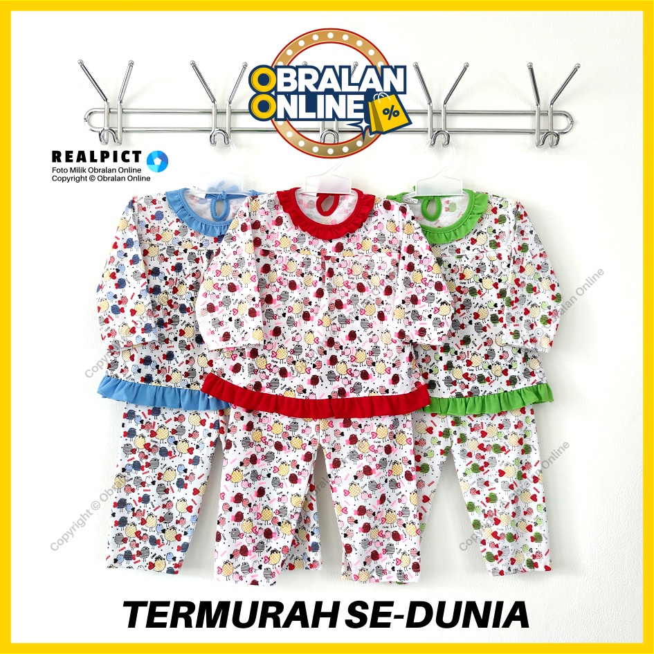 [SPY-RF09] OBRALAN ONLINE, Setelan Baju Bayi 3 - 18 Bulan, RED FOREST Cute Bird, Kaos Piyama Anak Pe