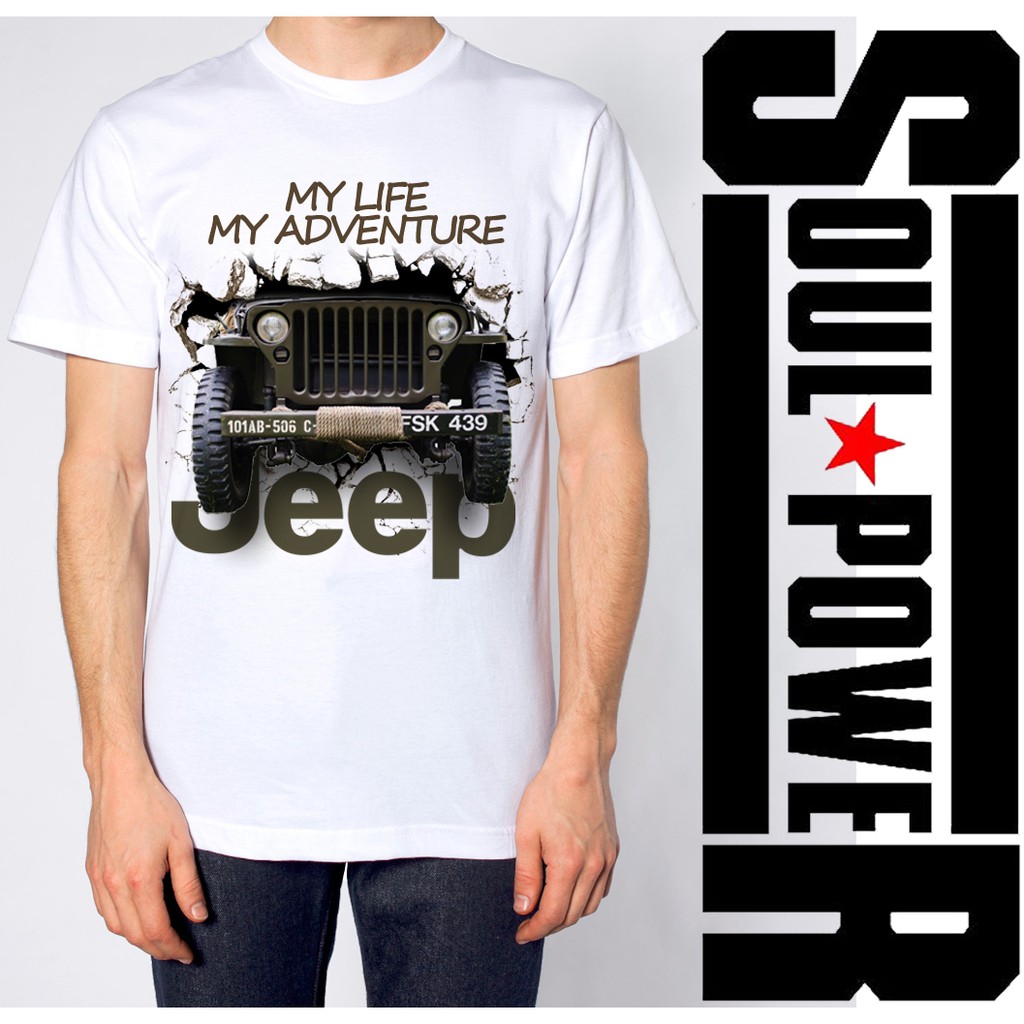 KAOS BAJU  DISTRO 3D  SATUAN OTOMOTIF MOBIL JEEP OFFROAD III 