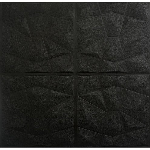 Wallpaper Dinding Foam Wallfoam Brickfoam 3D Dekor Kamar Motif Diamond-Hitam