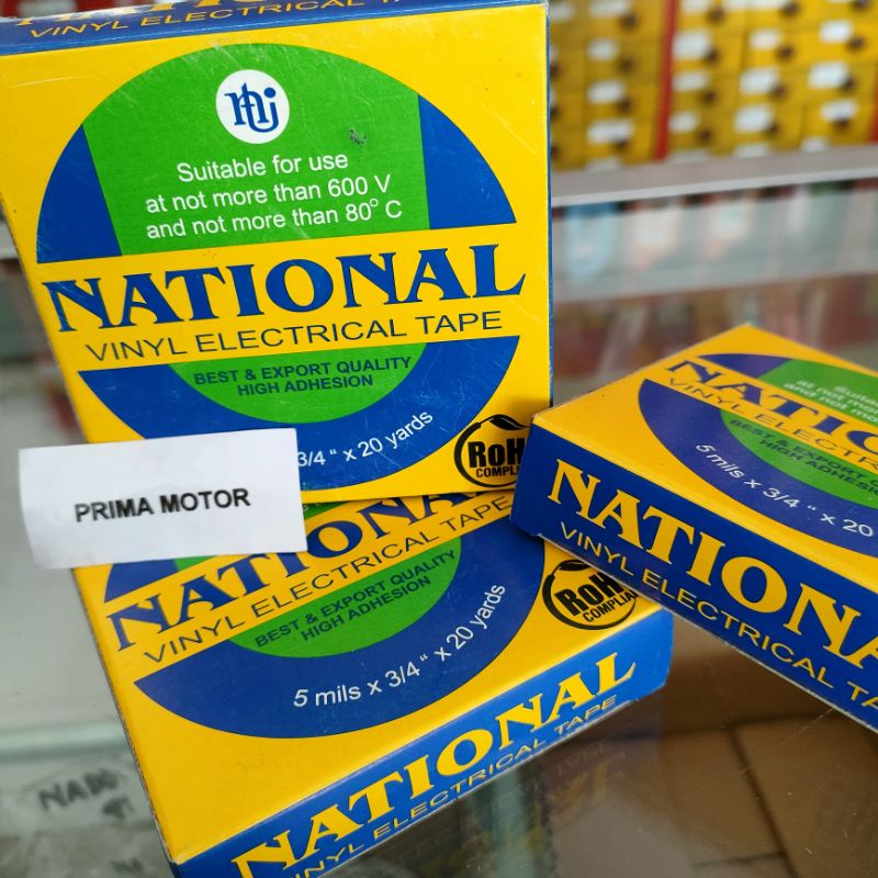 

NATIONAL ISOLASI LISTRIK HITAM 3/4 " INCI 20 YARD (GROSIR) SELOTIP