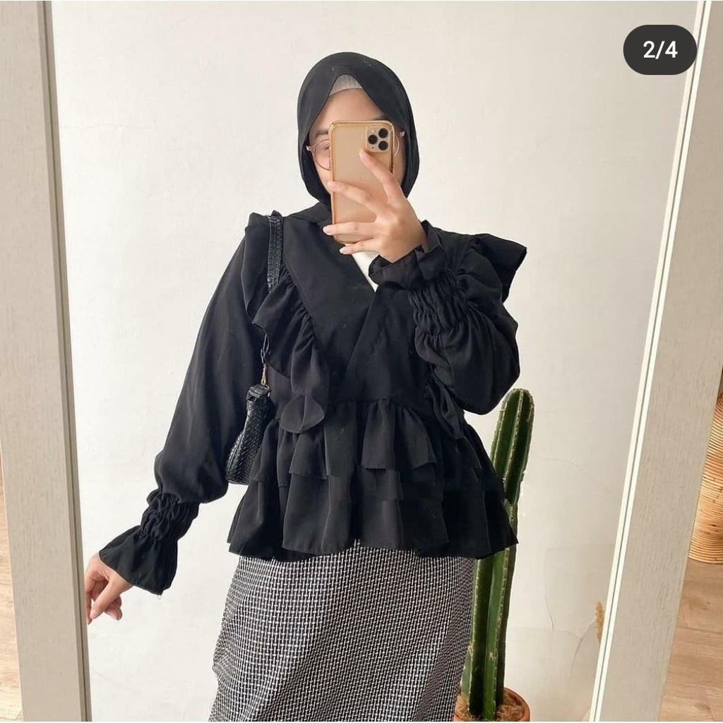 JAMINAN PROMO TERMURAH BLOUSE KEMEJA PREMIUM ZALURA ALOVA TIEAN VENGE AVRIL DINIUM GALA SALSA SQUILBI WILIAM KIMBO OVILA CHAND RIZO MORIZ VINCET KOBE ETRA-SALSA HITAM