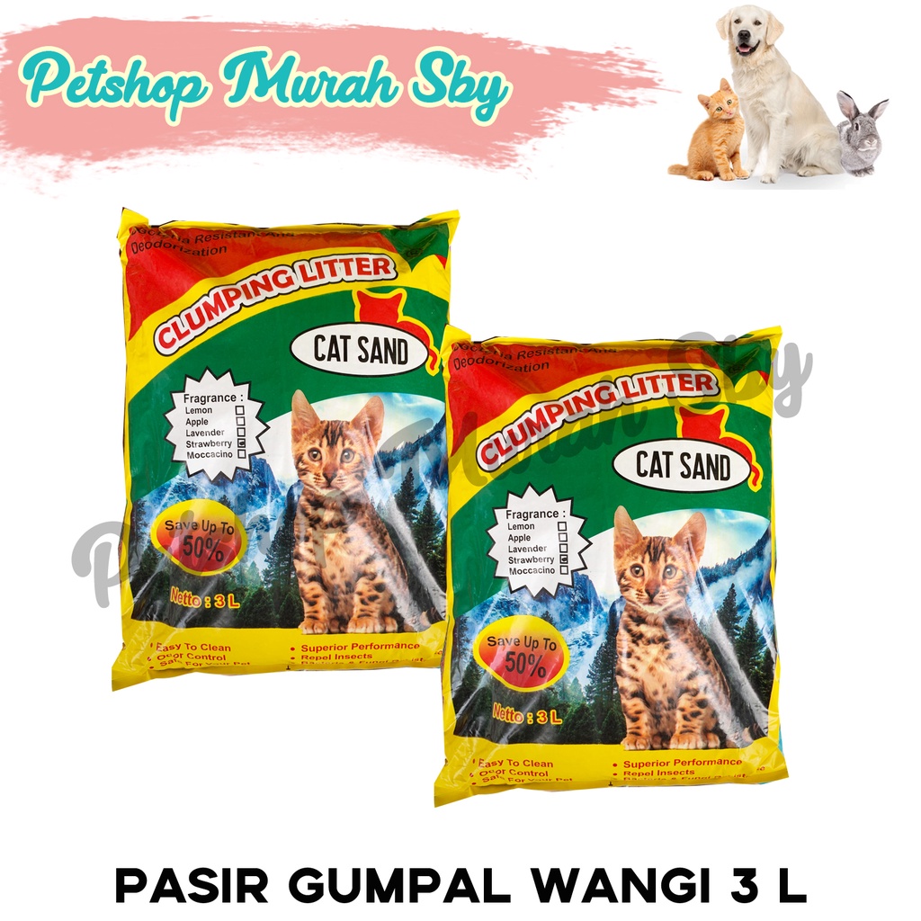 Jual Pasir Kucing Gumpal Wangi Clumping 3L - Pasir Pup Kucing | Shopee