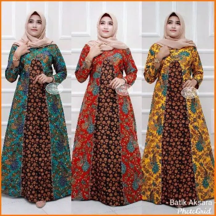 Gamis Batik Jumbo Sekar Wangi Big Size Ld 120cm Batiksolo Batik Modern Fashion Muslimah