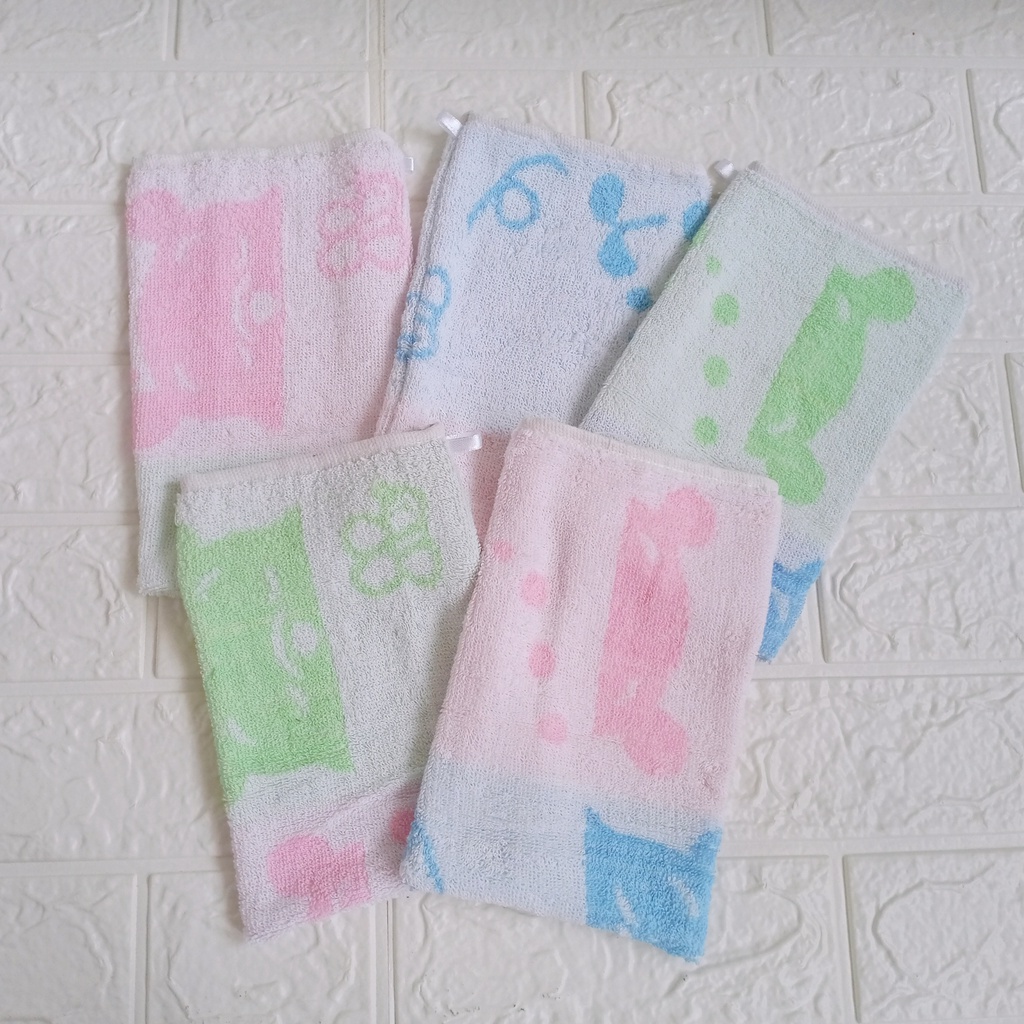 [SET 2 PCS] Waslap Handuk Mandi Bayi / Lap Bayi / Seka Dixon Motif