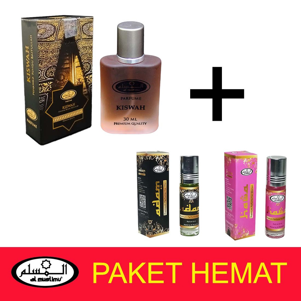 AL-MUSLIMU-Parfum Paket Kiswah 30ml + 2in1 (Adam + Hawa) 6ml