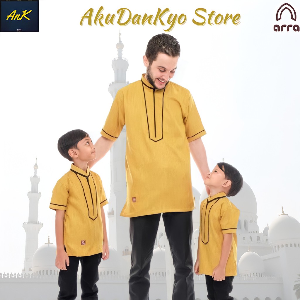 Baju Koko Couple Ayah Dan Anak Lengan Pendek Arra Rasyid Baju Kokoh Muslim Kurta Pakistan