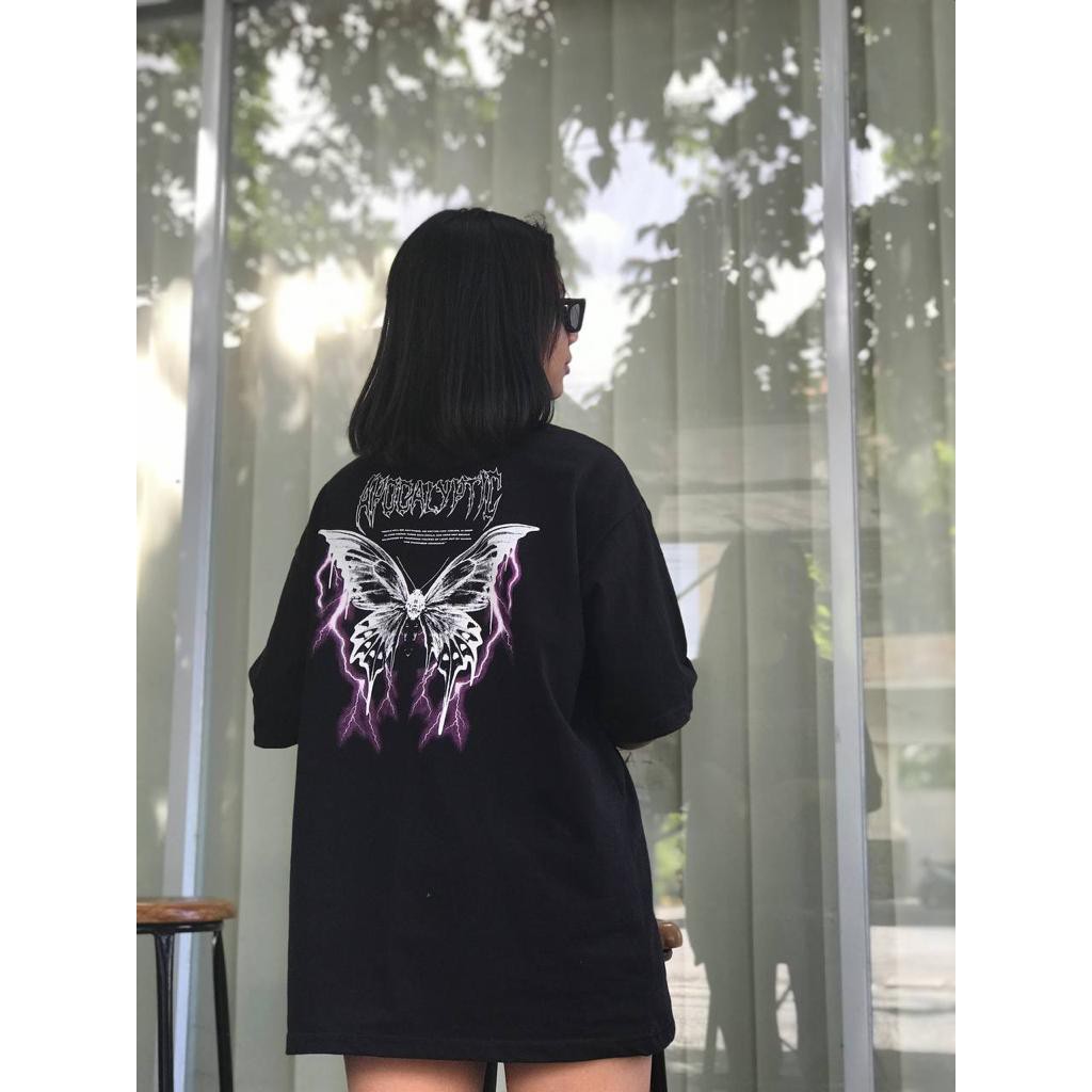 kaos OVERSIZE | unisex motif kupu - kupu metal