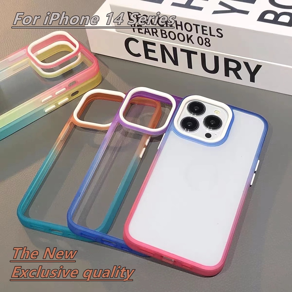 New High Quality Gradient Clear TPU Acrylic For iPhone 14 Pro Max 13 Pro Max 12 Pro Max Case