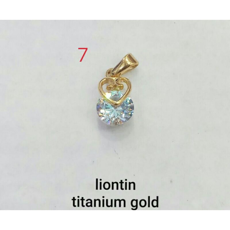 LIONTIN TITANIUM WARNA EMAS MOTIF LOVE