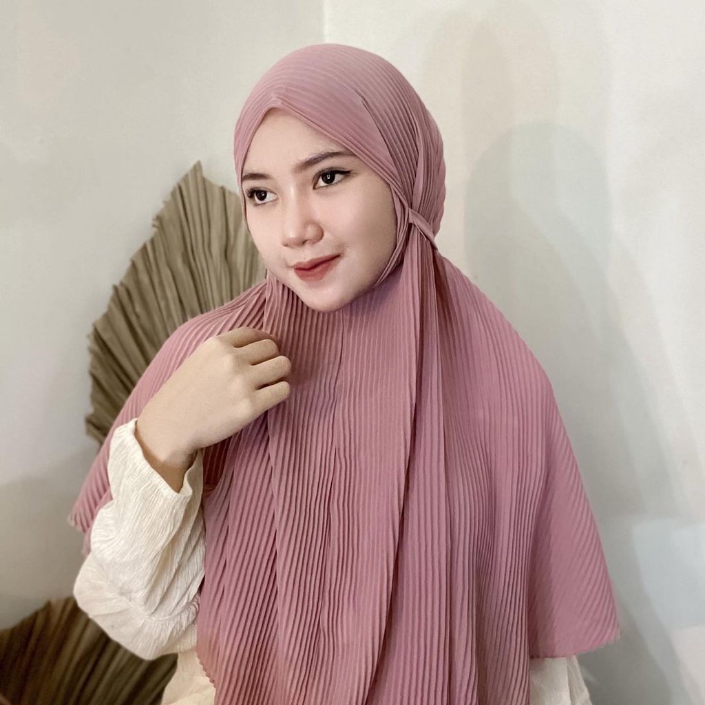 BERGO MARYAM FULL PLISKET SHAWL LIDI PREMIUM TALI INSTAN TERMURAH-6