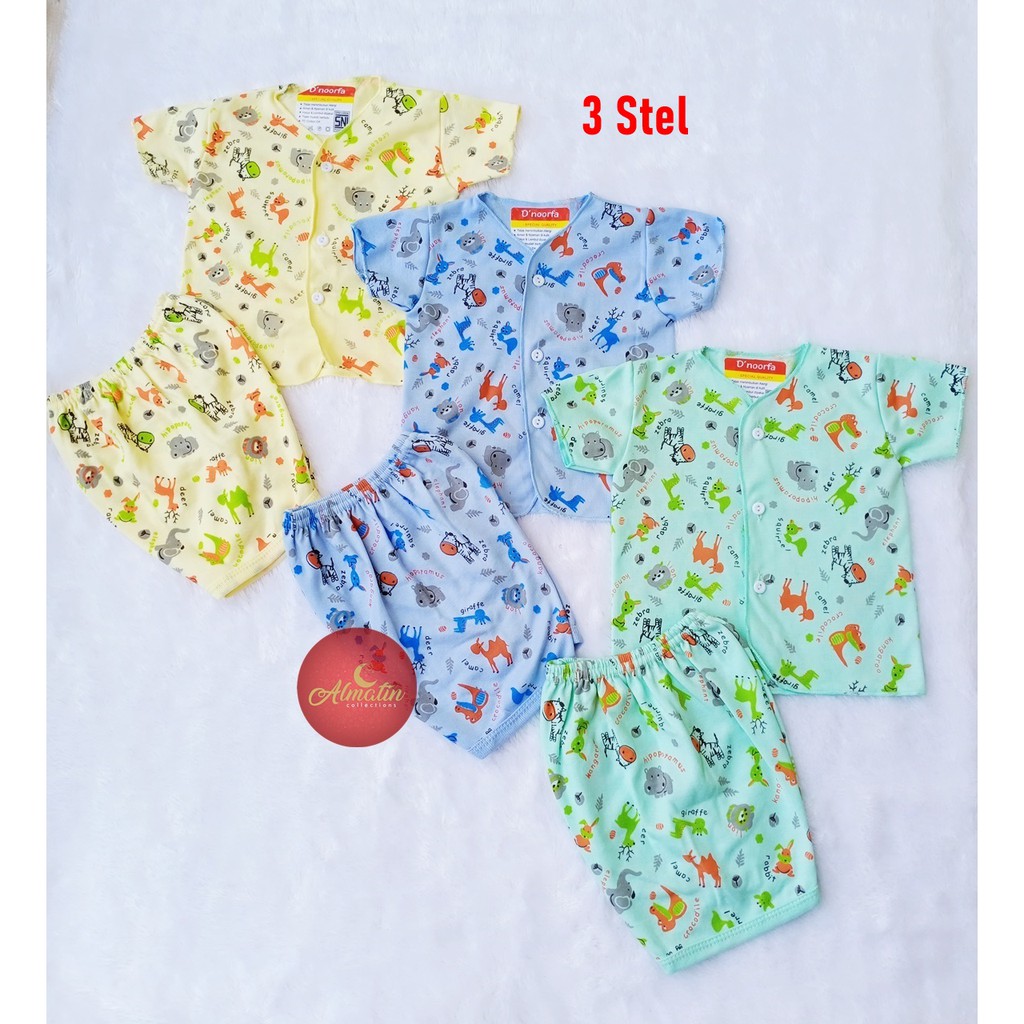 3 STEl BAJU BAYI LENGAN PENDEK/ SETELAN BAYI