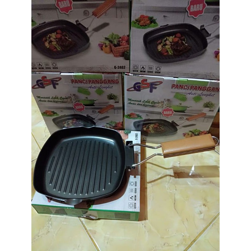 2pcs 1kg square grill pan 24cm 22cm gsf g 2402 22cm gsf 2602 24cm panci panggang Bbq wajan panggang bbq a