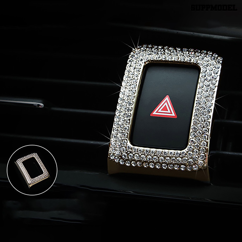 Suppmodel Frame Cover Tombol Lampu Peringatan Hias Berlian Imitasi Untuk Honda Civic 10 Generation