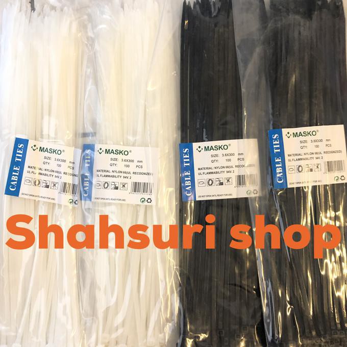 Kabel cable tali ties sabuk 3,6x300 mm 30 cm masko - Putih