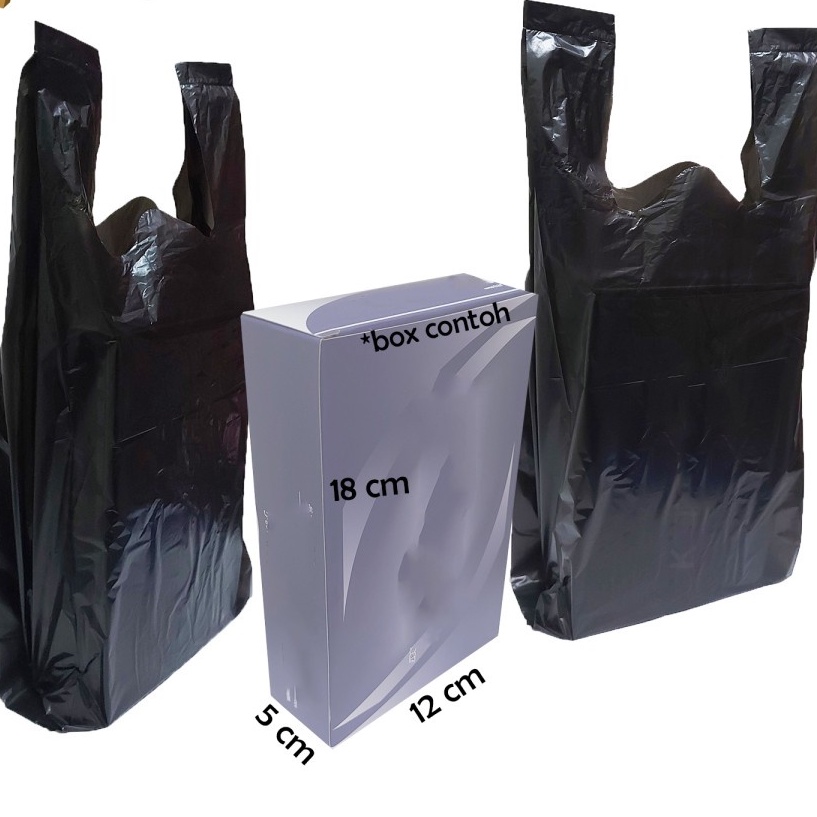 Kantong Kresek Kilat Hitam Putih Ukuran 15x34 isi 50 / Kantong Plastik Kresek 15cm / Kresek Kecil Hitam Murah