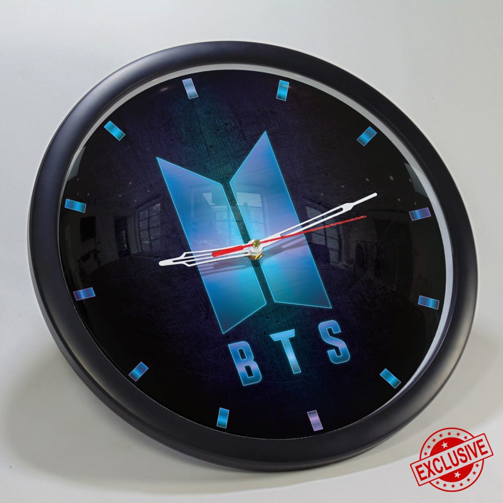 (ISTIMEWA BOSSQUE) JAM DINDING CUSTOM BTS - BANGTAN BOYS BLUE EXCLUSIVE