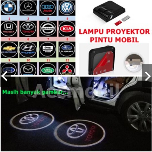 Lampu LED Logo Sorot Proyektor Pintu Mobil Car Door Portable Battery Wireless Cree LED Bulb Part 1