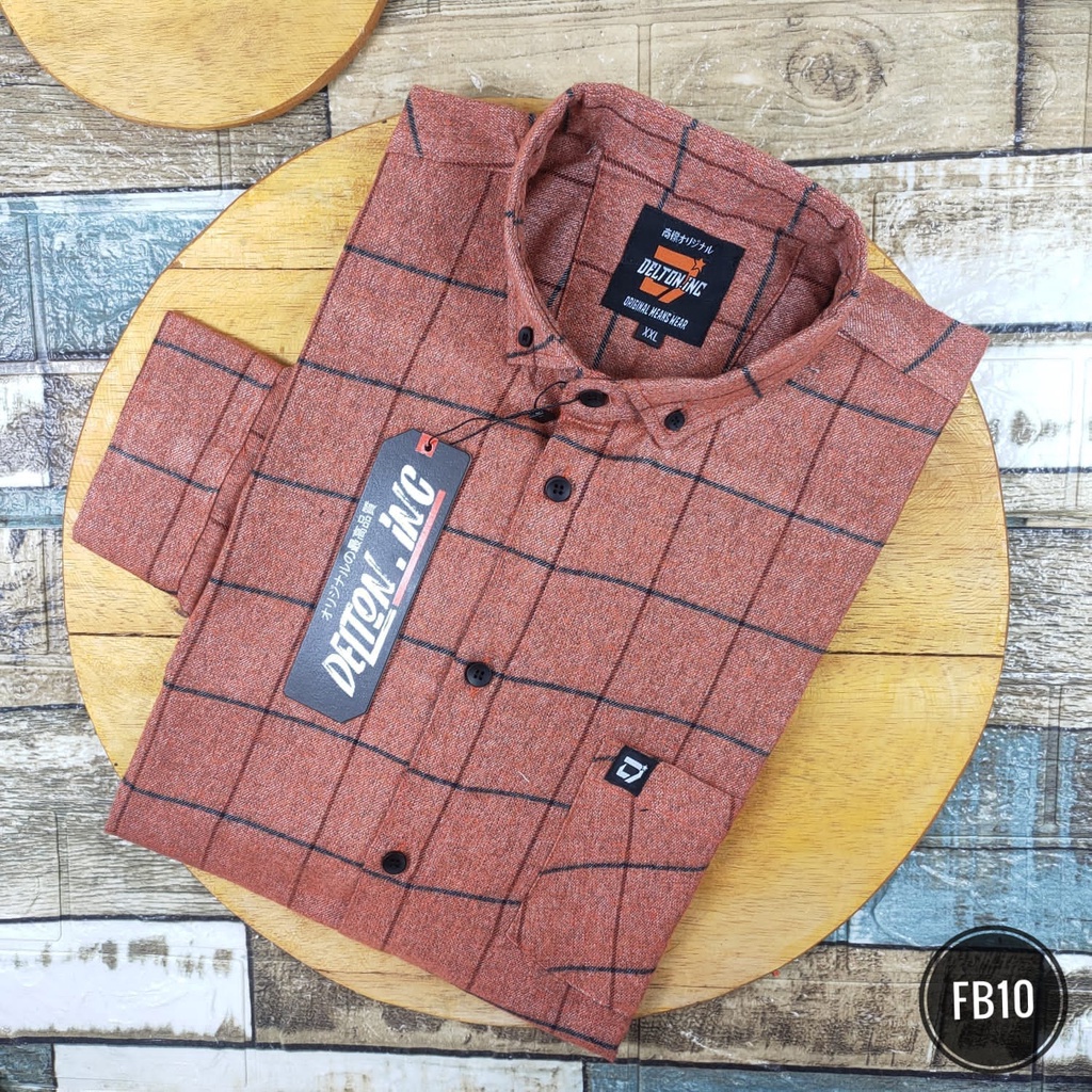 Kemeja Flanel Pria Lengan Panjang XXL 3XL|Atasan Size Big Size Kameja Cowok Panel Distro Surfing FB07