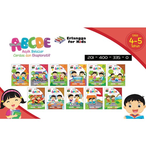 Erlangga For Kids - Paket (ABCDE) Asyik Belajar Cerdas & Eksploratif 4-5TH