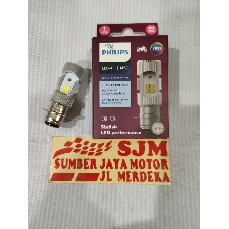 Bohlam LED H6 Philips 5M . bohlam LED Philips original bebek dan matic type H6 super bening