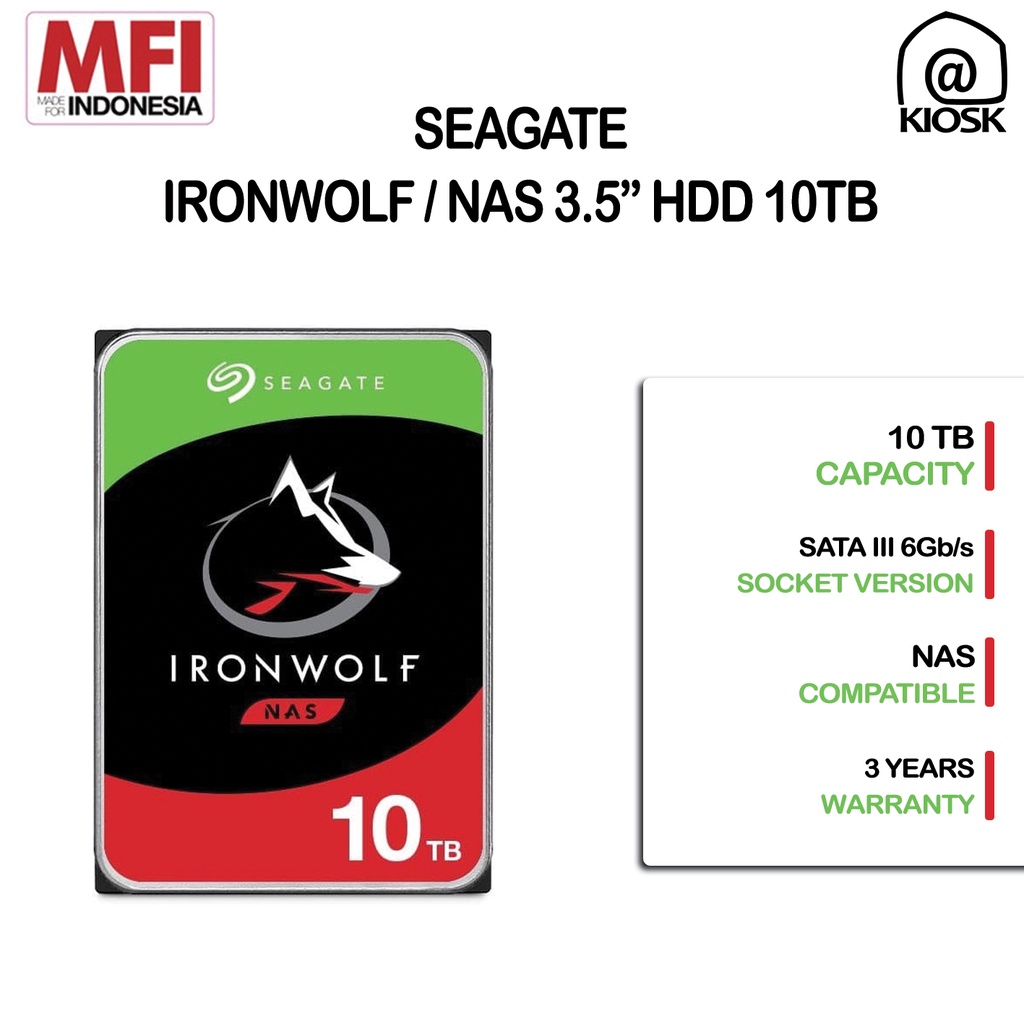 Seagate Ironwolf 10TB / NAS HDD / 3 years warranty