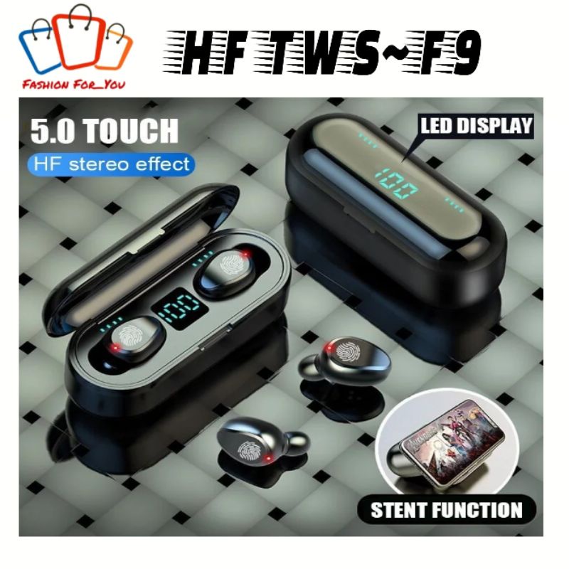 TWS-F9 Tahan Air Headset TWS 5.0 F9 Bluetooth Earphone In-ear Stereo Wireless