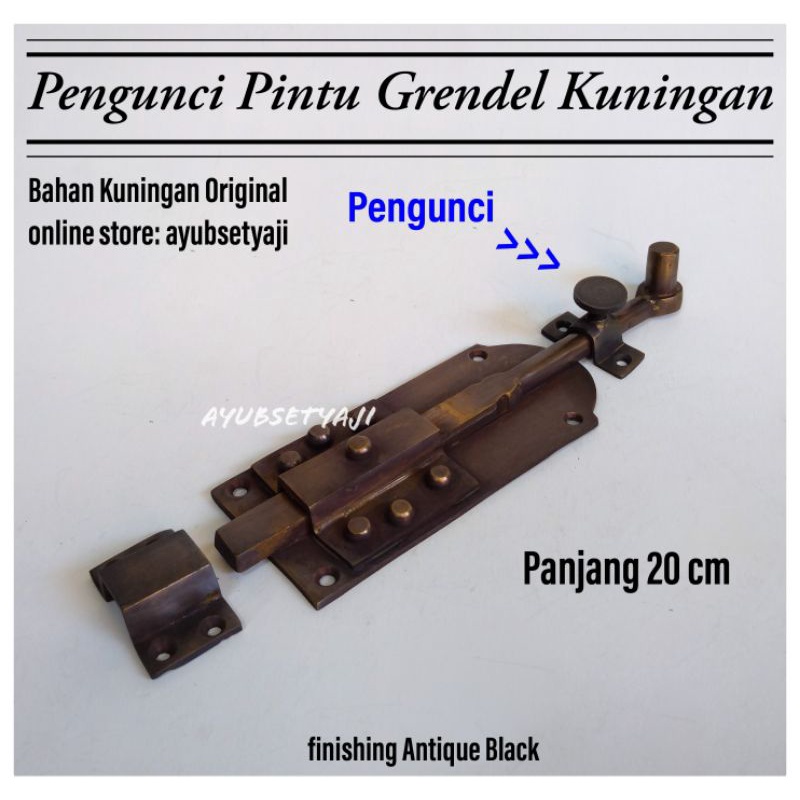 Grendel 20cm Kuningan Batavia 20 cm Grendel Pintu Kuningan Grendel Portugis 23cm Antik Panjang slot 