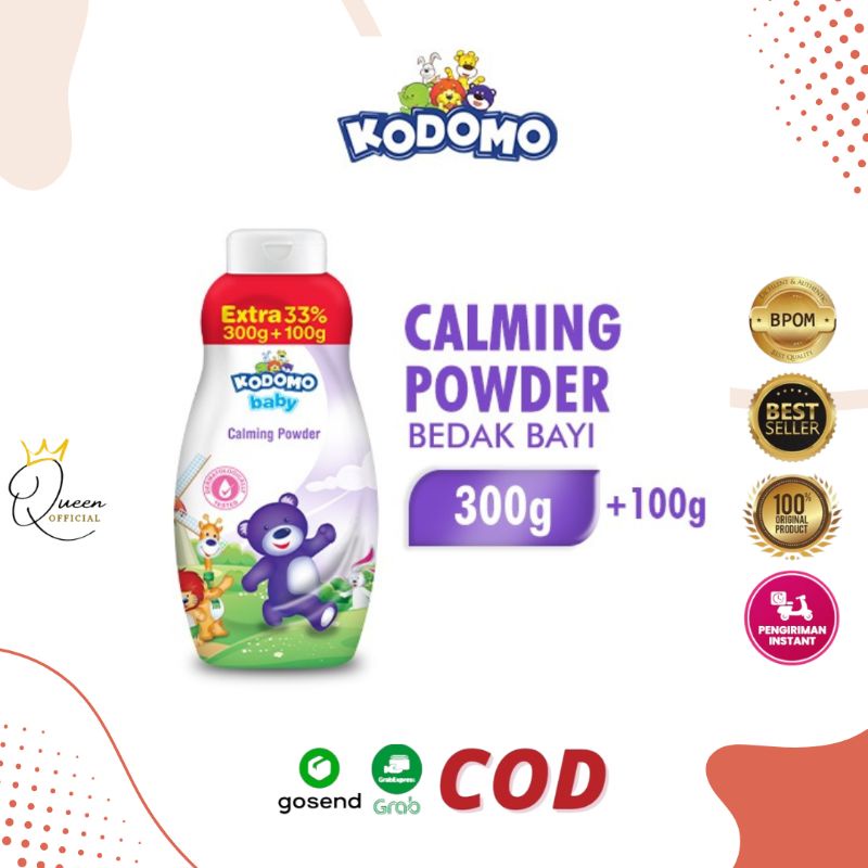 KODOMO Calming Powder Ungu - Baby Powder Bedak Bayi Violet Botol 300+100GR